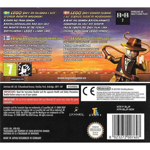 Lego Indiana Jones 2 The Adventure Continues Nintendo DS Nordic (Begagnad)