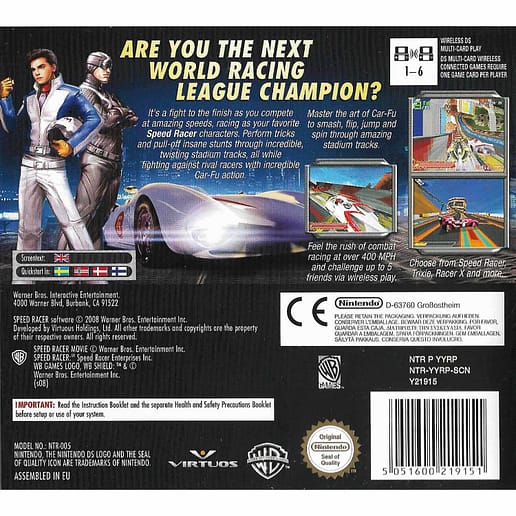 Speed Racer The Videogame Nintendo DS Nordic (Begagnad)