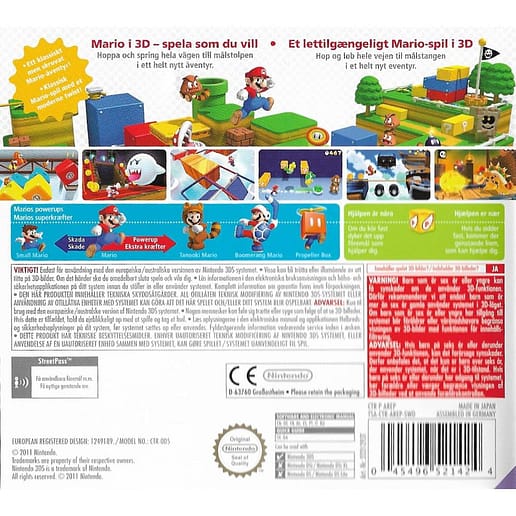 Super Mario 3D Land Nintendo 3DS Nordic (Begagnad)