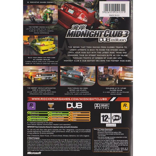 Midnight Club 3 Dub Edition Xbox (Begagnad)