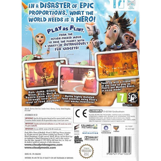 Cloudy With a Chance of Meatballs Nintendo Wii (Begagnad)