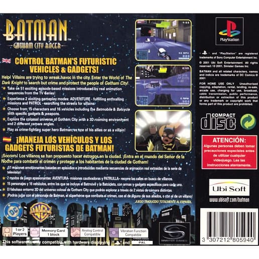 Batman Gotham City Racer Playstation 1 PS1 (Begagnad)