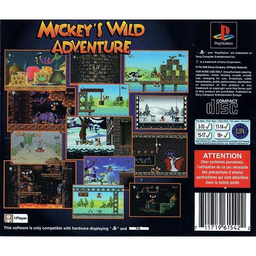 Mickeys Wild Adventure Playstation 1 PS1 (Begagnad)