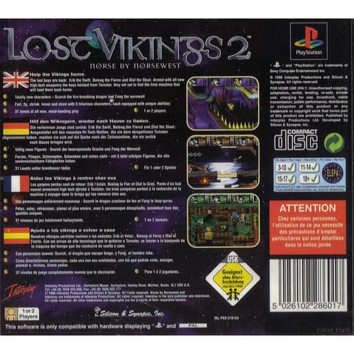 Lost Vikings 2 Norse by Norsewest Playstation 1 PS1 (Begagnad)