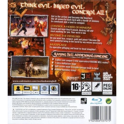 Overlord Raising Hell Playstation 3 PS3 (Begagnad)