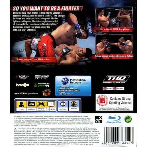 UFC 2009 Undisputed Playstation 3 PS 3 (Begagnad)
