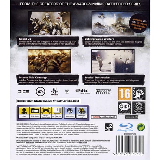 Battlefield Bad Company 2 Playstation 3 PS 3 (Begagnad)