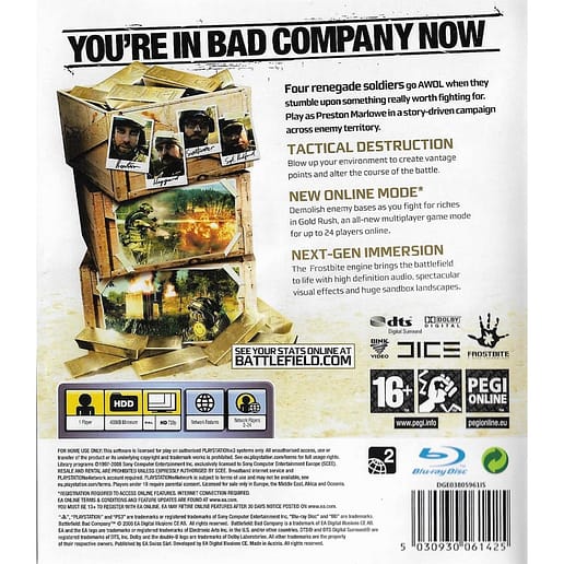 Battlefield Bad Company Playstation 3 PS 3 (Begagnad)