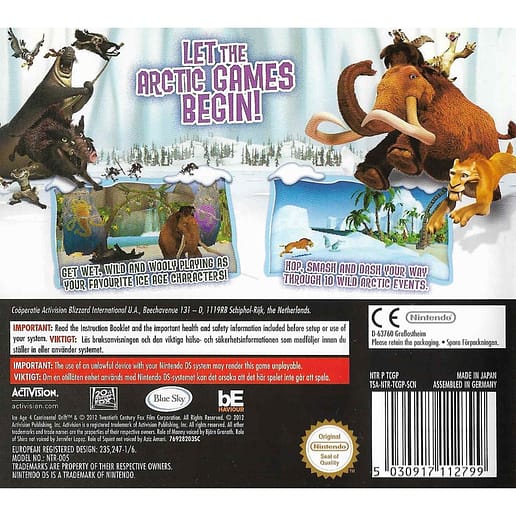 Ice Age 4 Continental Drift Arctic Games Nintendo DS (Begagnad)