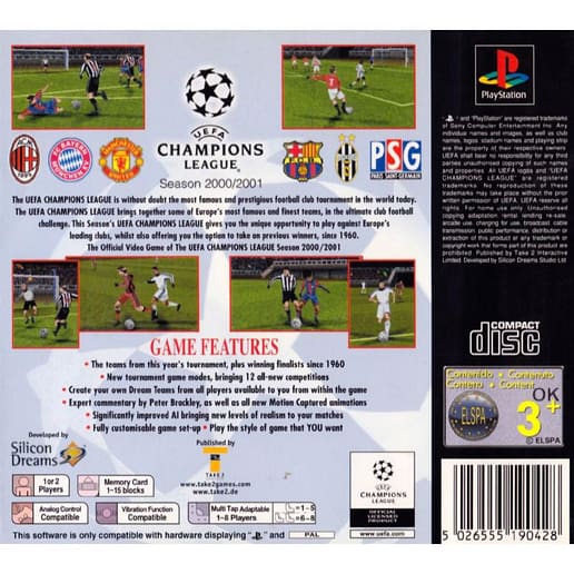 UEFA Champions League Season 2000-2001 Playstation 1 PS1 (Begagnad)