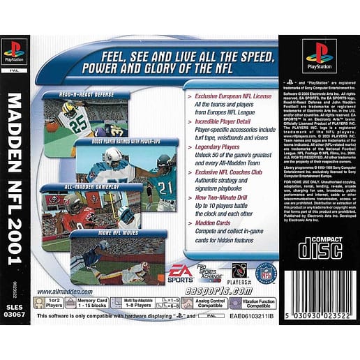 Madden NFL 2001 Playstation 1 PS1 (Begagnad)