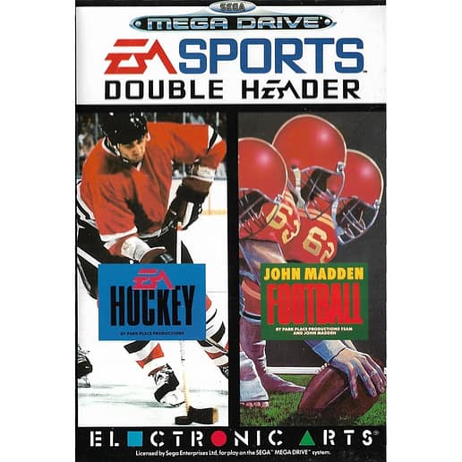 EA Sports Double Header Hockey + John Madden Football Sega Mega Drive