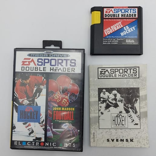 EA Sports Double Header Hockey + John Madden Football Sega Mega Drive