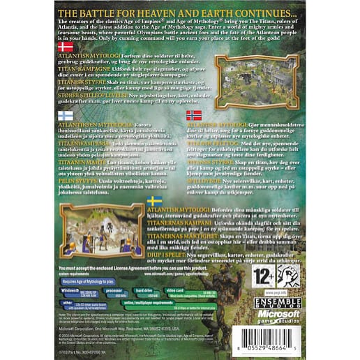 Age of Mythology The Titans Expansion PC CD Nordic (Begagnad)