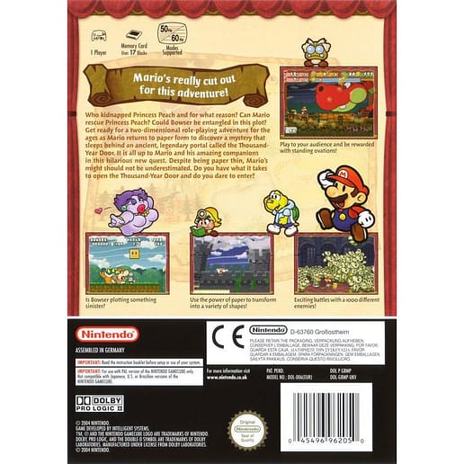 Paper Mario The Thousand Year Door Nintendo Gamecube (Begagnad)
