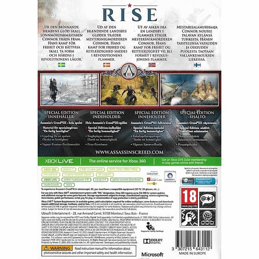 Assassins Creed III Xbox 360 Special Edition Nordic (Begagnad)