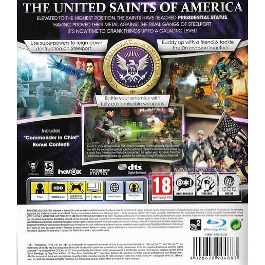 Saints Row IV Commander in Chief Edition Playstation 3 PS3 (Begagnad)