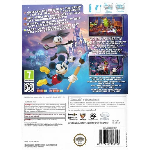 Epic Mickey 2 The Power of Two Nintendo Wii Nordic (Begagnad)