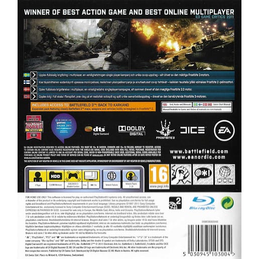 Battlefield 3 Limited Edition Playstation 3 PS3 Nordic (Begagnad)