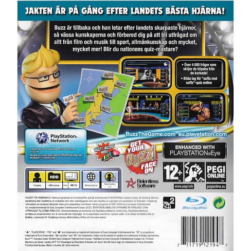 Buzz Svenska Genier Playstation 3 PS3 (Begagnad)
