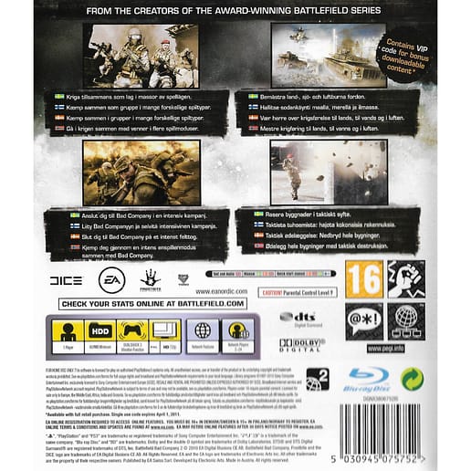 Battlefield Bad Company 2 Playstation 3 PS3 Nordic (Begagnad)