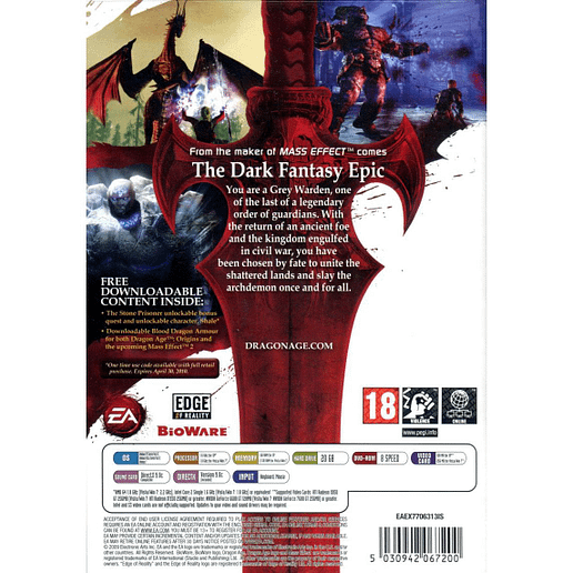 Dragon Age Origins PC DVD (Begagnad)