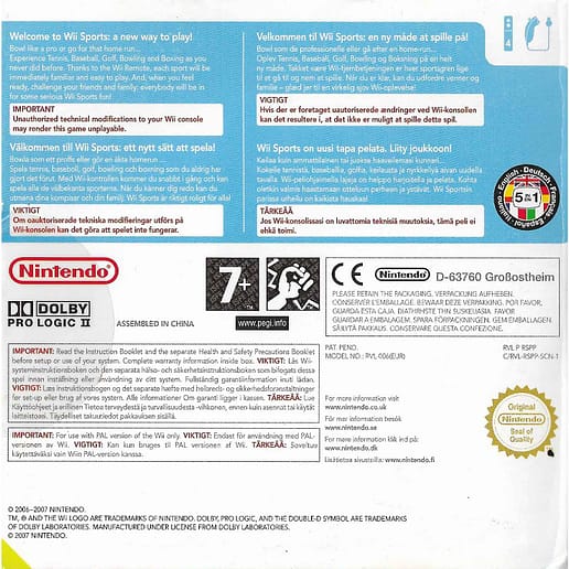 Wii Sports Nintendo Wii Nordic Paperback (Begagnad)