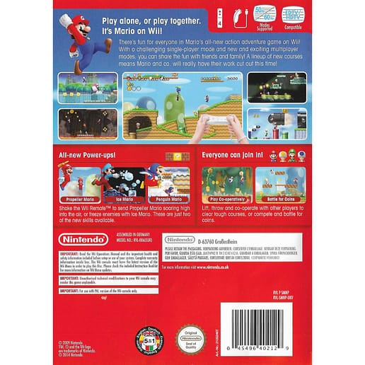 New Super Mario Bros Wii Nintendo Wii Nintendo Selects (Begagnad)