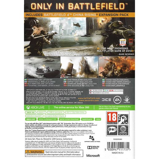 Battlefield 4 Xbox 360 Nordic (Begagnad)