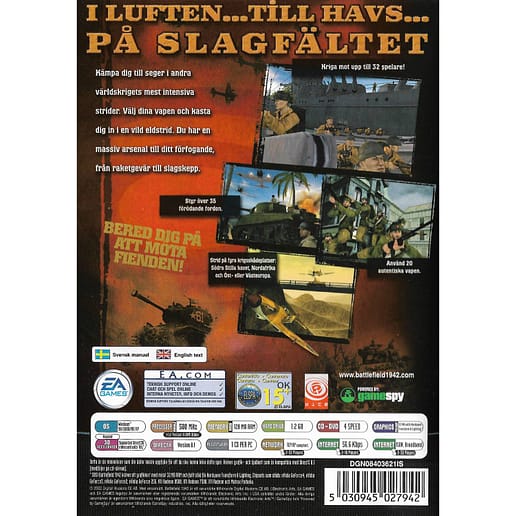Battlefield 1942 PC CD Swedish (Begagnad)