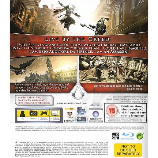 Assassins Creed II Playstation 3 PS3 Bundle Copy (Begagnad)
