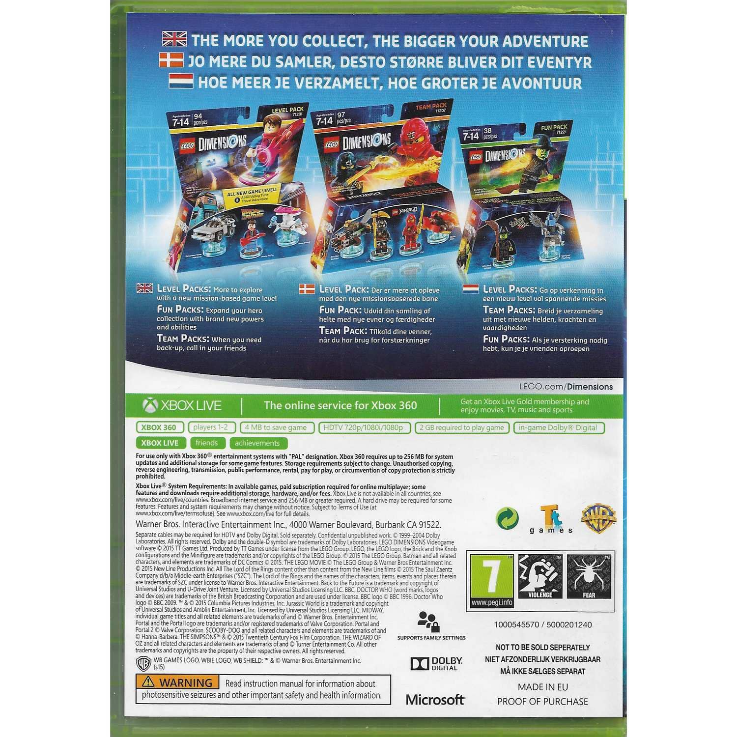 Dimensions for XBox 360 hot Starter Pack & Add-ons