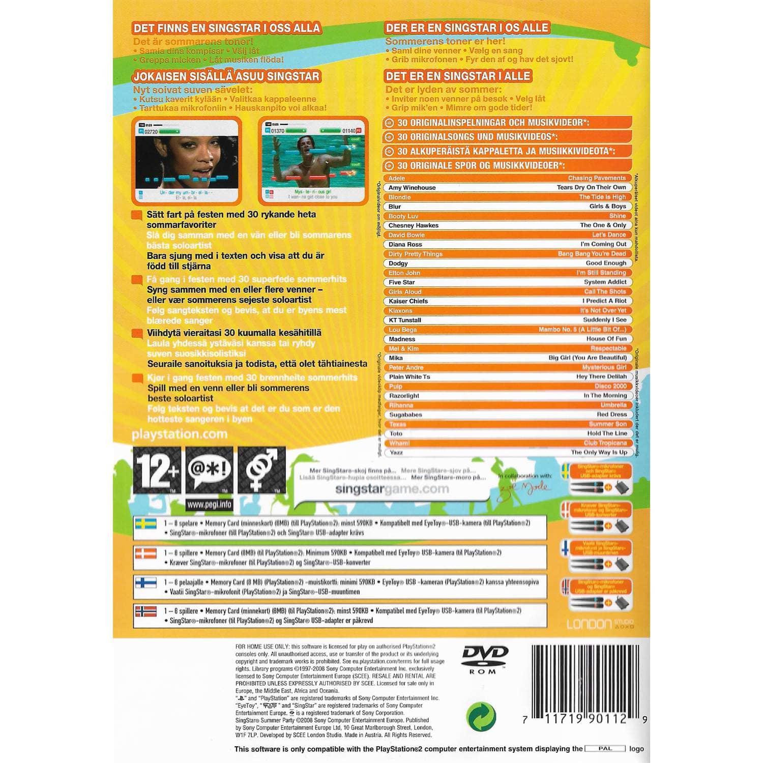 Singstar Summer Party Playstation 2 PS 2 (Begagnad)