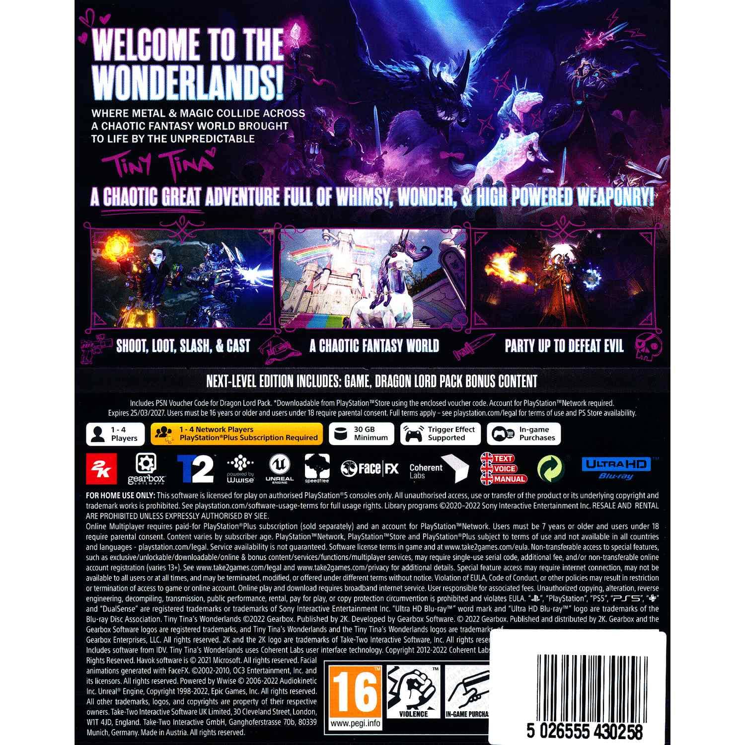 Tiny Tinas Wonderlands Next Level Edition Playstation 5 - RetroDungeon