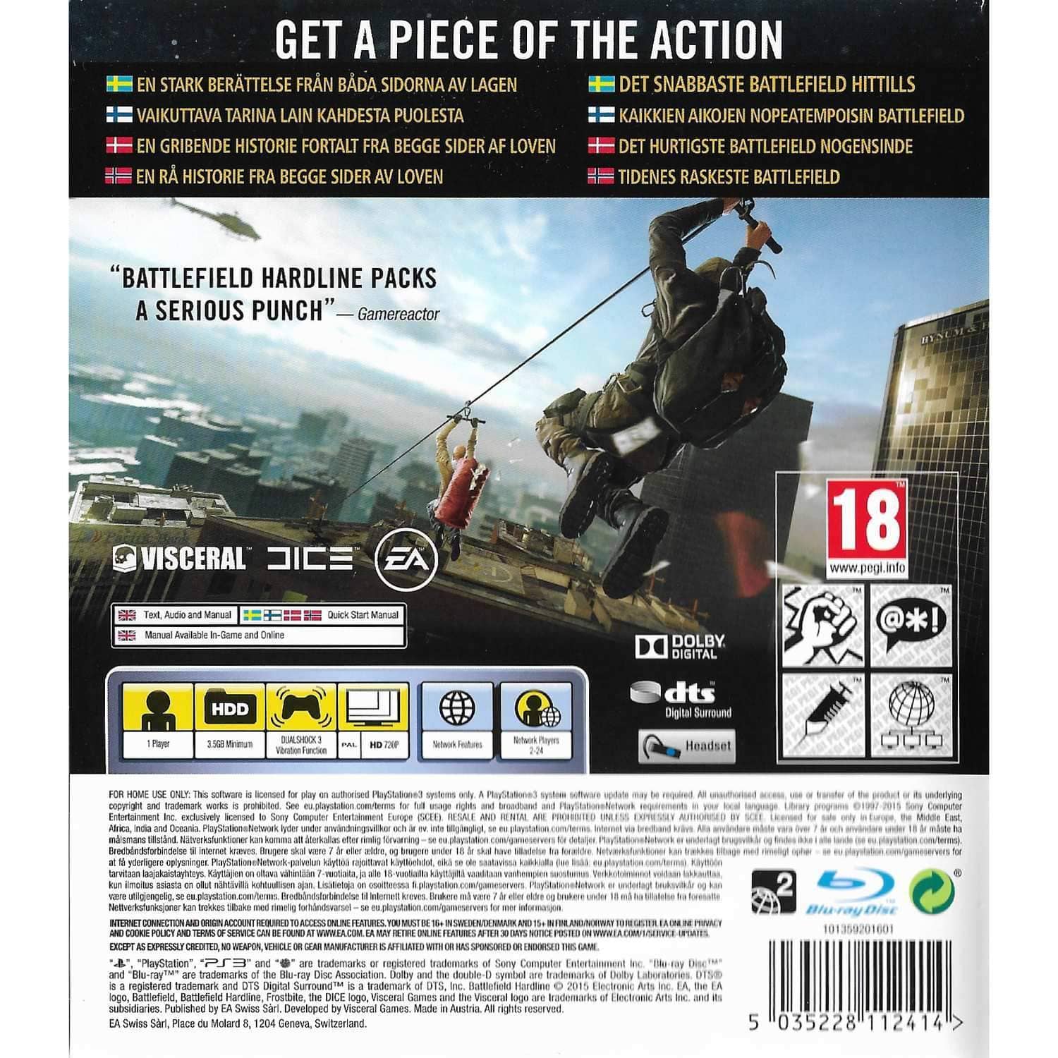 Battlefield Hardline Playstation 3 PS3 (Begagnad)